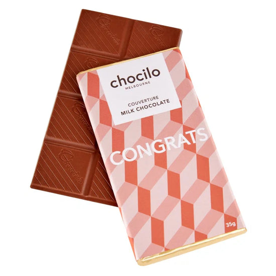 Chocolate bar with 'chocilo' packaging on a white background