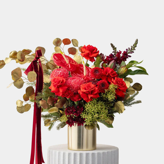Christmas Vase Arrangement Red